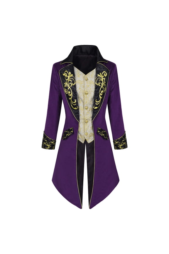 Men's Fake Two Piece Tuxedo, Steampunk Costume Coat, Gothic Victorian Tailcoat for Roleplay, Victorian Style Long Coats, Medieval Inspired Formal Jacket