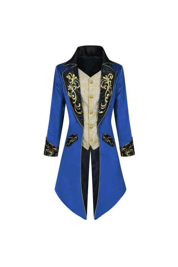 Men's Fake Two Piece Tuxedo, Steampunk Costume Coat, Gothic Victorian Tailcoat for Roleplay, Victorian Style Long Coats, Medieval Inspired Formal Jacket