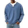 thumbnail image 1 of Men's Fake Two-piece Sweatshirt, Fashion Pullover with Layered Collar Design, Long Sleeve Casual Top for Autumn Fall Streetwear, 1 of 4