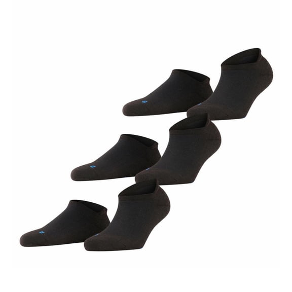 Men's Falke 13059 Cool Kick Plush Sole Sneaker Sock 3-Pack (Black M)