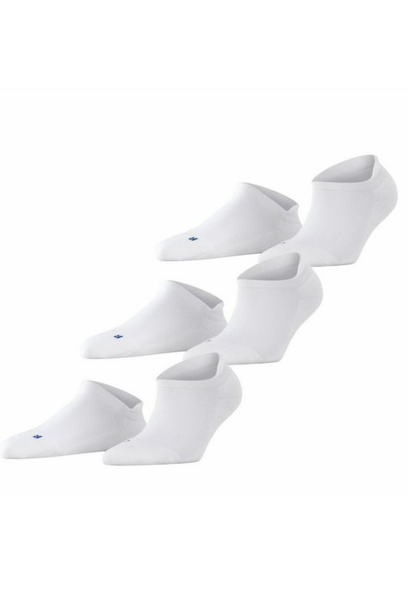 Men's Falke 13059 Cool Kick Plush Sole Sneaker Sock 3-Pack (White M/L)