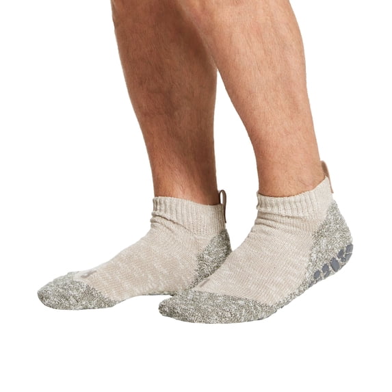 Men's Falke 13361 Lodge Homepad Slipper Sock w/ Anti Slip Sole (Natural S/M)