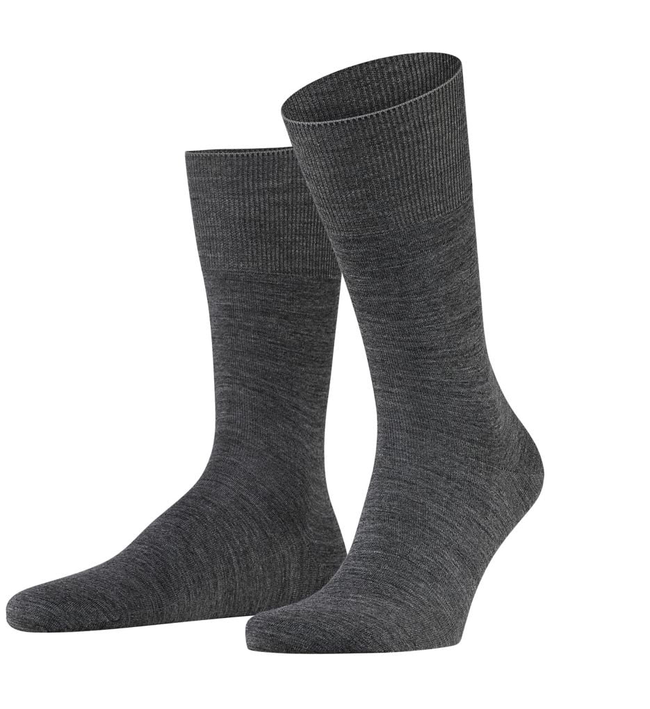 Falke Mens Wool / Cotton Airport Socks Grey Large (UK 10 11/ USA
