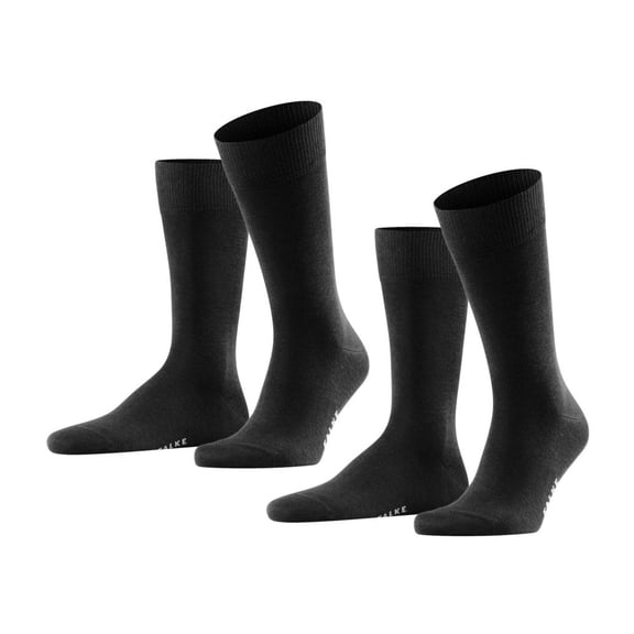 Falke Men's Socks, 2-Pack - Happy, Short Socks, Cotton Black 39-42 (Uk 5,5-8)