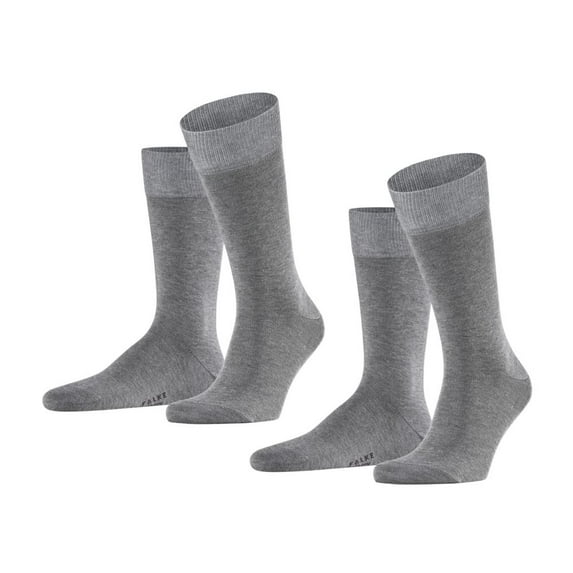 Men's Falke 14610 Happy Crew Sock - 2 Pack (Light Grey Melange L)