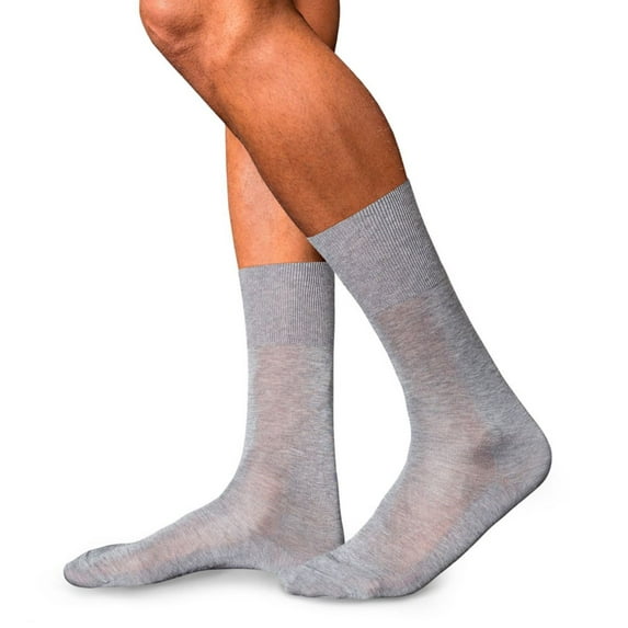 Men's Falke 14651 No. 9 Cotton Gentlemen Sock (Light Grey Melange M)