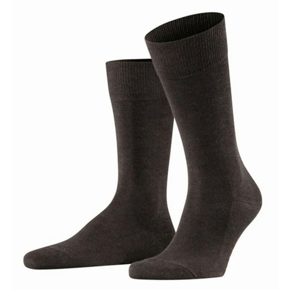 Men's Falke 14657 Family Sustainable Cotton Blend Crew Sock (Dark Brown L)