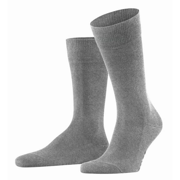 Men's Falke 14657 Family Sustainable Cotton Blend Crew Sock (Light Grey L)