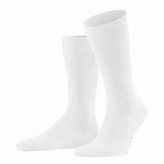 Men's Falke 14657 Family Sustainable Cotton Blend Crew Sock (White S)