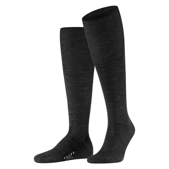 Men's Falke 15435 Airport Knee High Virgin Wool Sock (Asphalt Melange S)