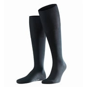 Falke Mens Socks - Airport, Knee-Highs, Cord Wool, Plain Colours Black 43-44 Uk 8.5-9.5
