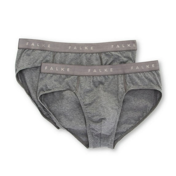 Men's Falke 68101 Daily Egyptian Cotton Brief - 2 Pack (Grey Melange M)