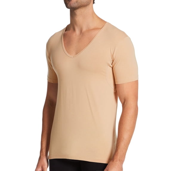 Men's Falke 68116 Outlast Deep V-Neck T-Shirt (Nude M)