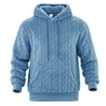 thumbnail image 1 of Men's Fall And Winter Hooded Jacquard Padded Sports Casual Sweater, 1 of 2