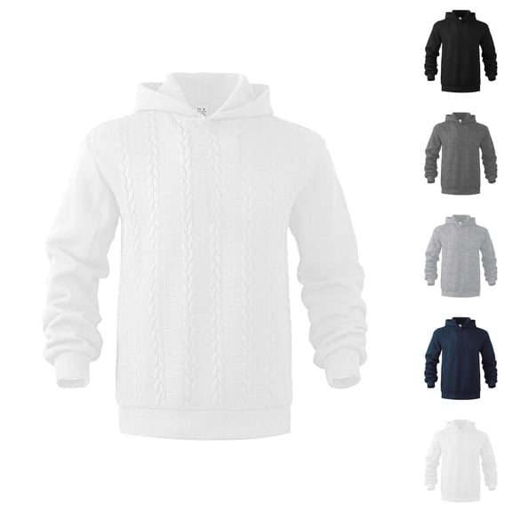 Men's Fall And Winter Men's Hoodie Solid Color Casual Fashion Long Sleeved Pullover Sweater Men Cotton Fleece Hooded Sweatshirt