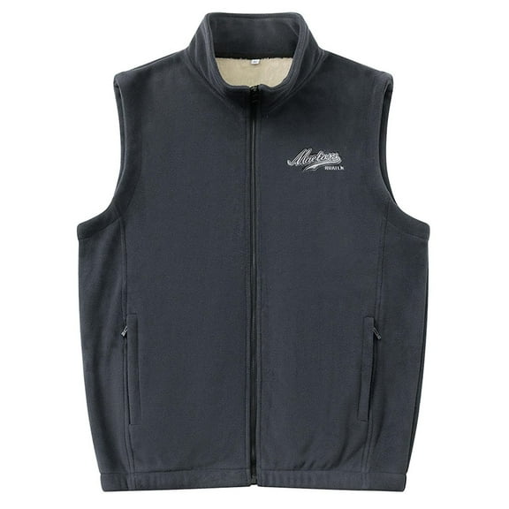 Men's Fall And Winter Padded And Thickened Paragraph Warm Windproof Lambswool Vest Jacket