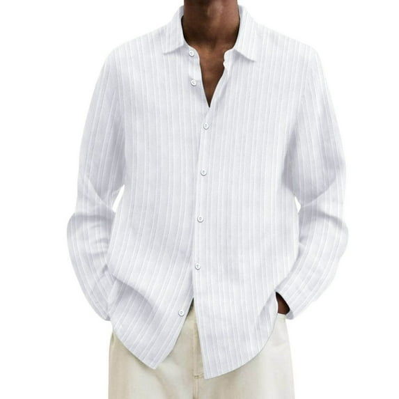 Men's Fall Casual Solid Lapel Striped Stretch Button Sweater Short Sleeved Shirt Men's Tees Short Sleeve T Shirts for Men Dress Shirt Men Men Business Casual Shirt Solid Dress