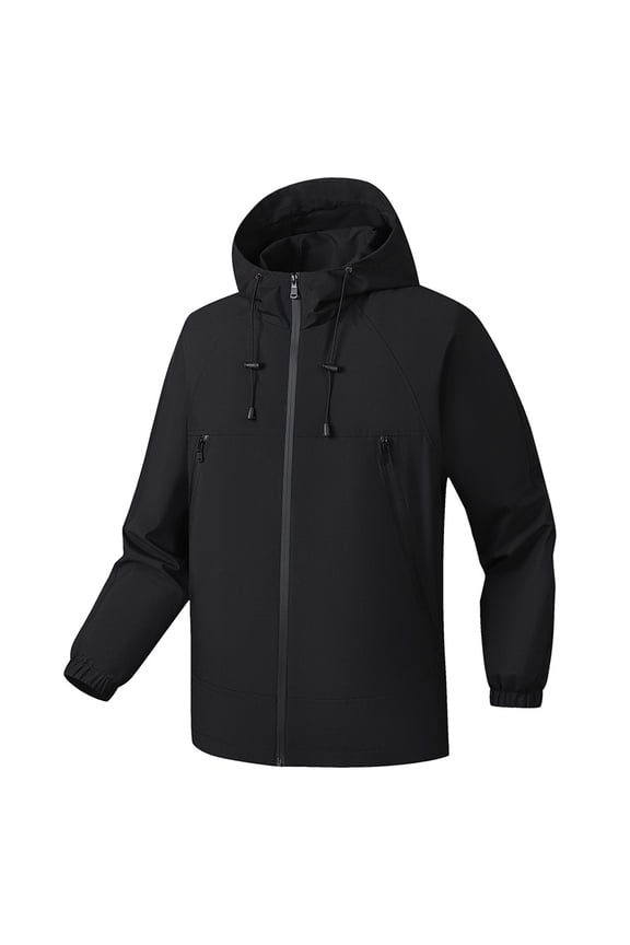 Men's Fall Casual Windproof Outdoor Hooded Hardshell Jacket