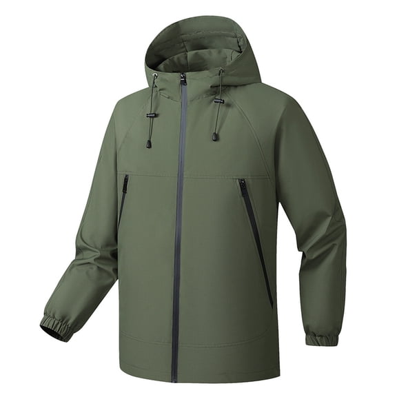 Men's Fall Casual Windproof Outdoor Hooded Hardshell Jacket