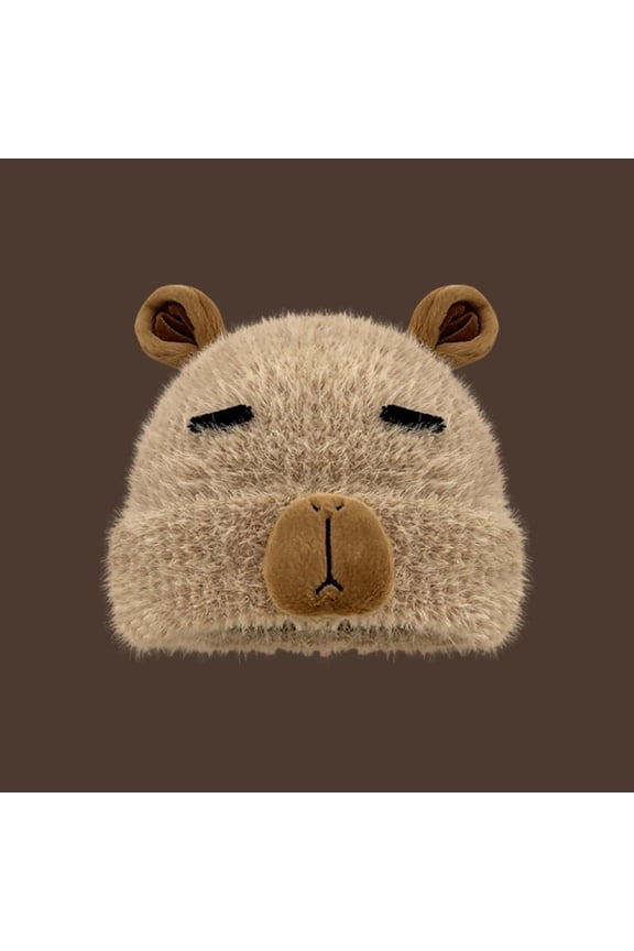 Men's Fall And Winter Capi Furry Wool Cap Student Couple Thickened Warm Ear Headgear Cap Mad Hat Men Leather Mens Plaid Winter Hat down Trapper Hat over Ear Hats Cold Proof Ear Warm Cap Mens Warm Hats