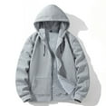 thumbnail image 1 of Men's Fall Winter Casual Fashion Solid Color Zipper Cardigan Warm Comfy Hooded Thick Hoodie Jacket, 1 of 9