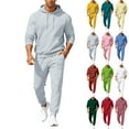 thumbnail image 1 of Men's Fall/Winter Hooded Sports Set, for Casual Training and Cold Weather Activities,Dark Green,L, 1 of 7
