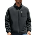 thumbnail image 1 of Men's Fall Winter Polar Fleece Full Zip Jacket - Stand Collar Plus Size Warm Outerwear with Zip Pockets (Active Wear-Friendly), 1 of 8