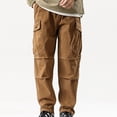 thumbnail image 1 of Men's Fallow Elasticated Waist Lace-up Multi-pocket Strap Leg Cargo Sweatpants Mens Sweater Dresses For Leggings High Waist Leggings Leggings Pants, 1 of 4