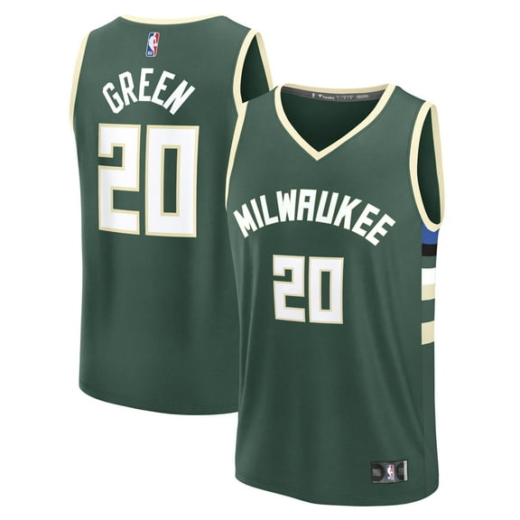 Men's Fanatics A.J. Green Hunter Green Milwaukee Bucks Fast Break Replica Player Jersey - Icon Edition