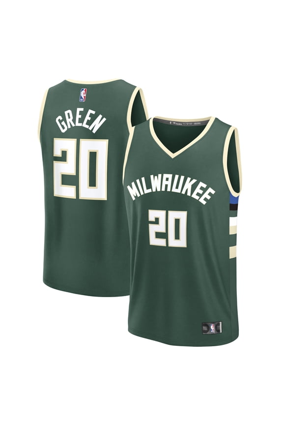 Men's Fanatics A.J. Green Hunter Green Milwaukee Bucks Fast Break Replica Player Jersey - Icon Edition