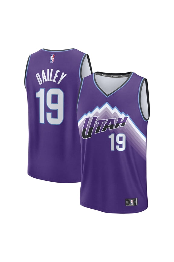 Men's Fanatics Ace Bailey Purple Utah Jazz Fast Break Replica Jersey - Icon Edition