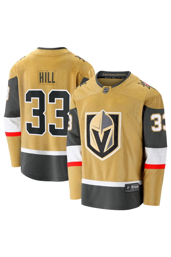 Men's Fanatics Adin Hill Gold Vegas Golden Knights Home Breakaway Jersey