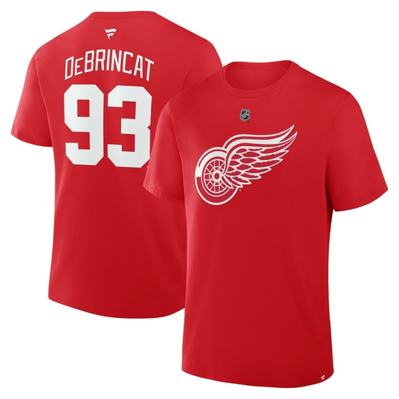 Men's Fanatics Alex DeBrincat Red Detroit Red Wings Authentic Stack Name & Number T-Shirt