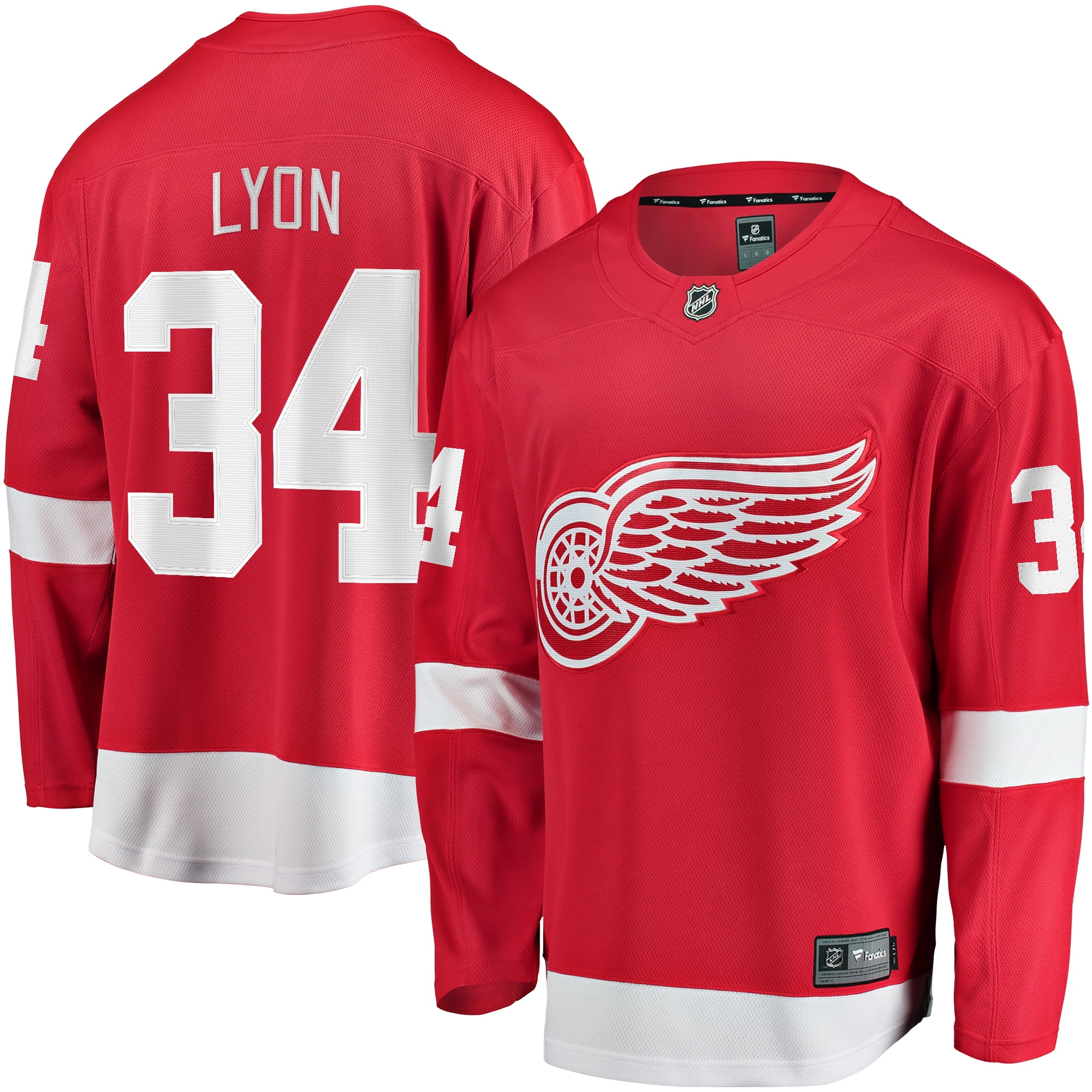 Men's Fanatics Alex Lyon Red Detroit Red Wings Home Breakaway