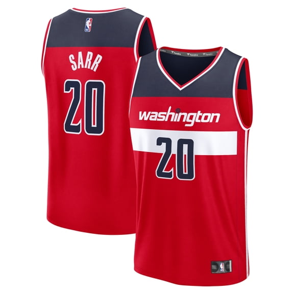 Men's Fanatics Alex Sarr Red Washington Wizards Fast Break Replica Jersey - Icon Edition