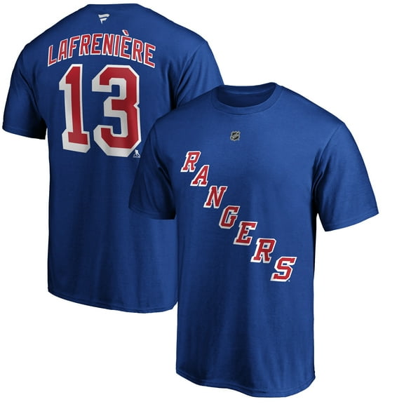 Men's Fanatics Alexis Lafreni-re Blue New York Rangers Authentic Stack Name & Number T-Shirt