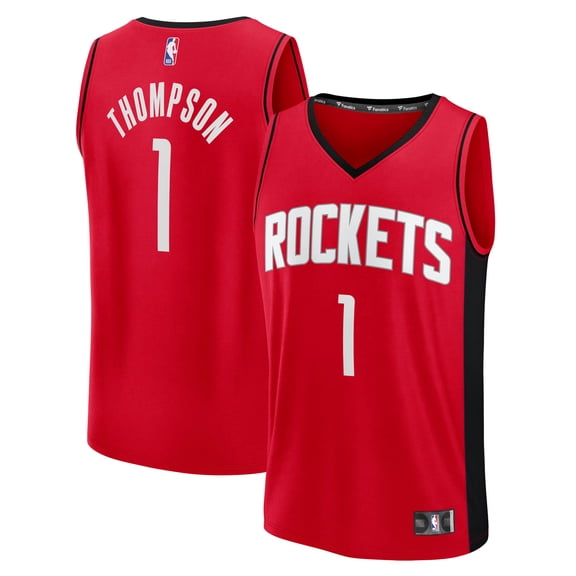 Men's Fanatics Amen Thompson Red Houston Rockets Fast Break Replica Jersey - Icon Edition