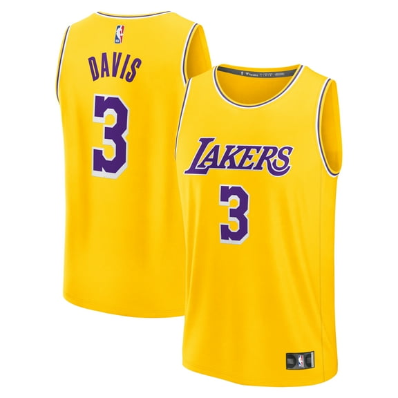 Men's Fanatics Anthony Davis Gold Los Angeles Lakers Fast Break Replica Jersey - Icon Edition