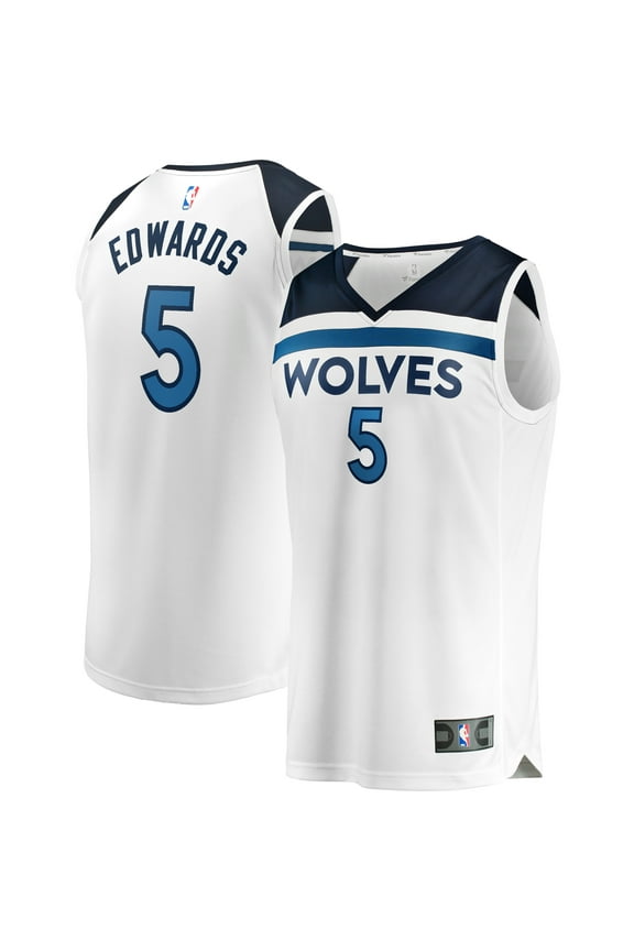 Men's Fanatics Anthony Edwards White Minnesota Timberwolves Fast Break Replica Player Jersey - Association Edition