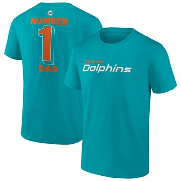 Men's-Fanatics Aqua Miami Dolphins Big & Tall Number One Dad T-Shirt