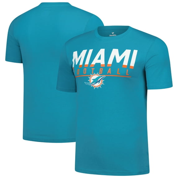 Men's Fanatics Aqua Miami Dolphins Blocked T-Shirt