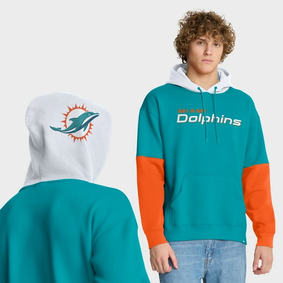 Men's Fanatics Aqua Miami Dolphins Helmet Pullover Hoodie