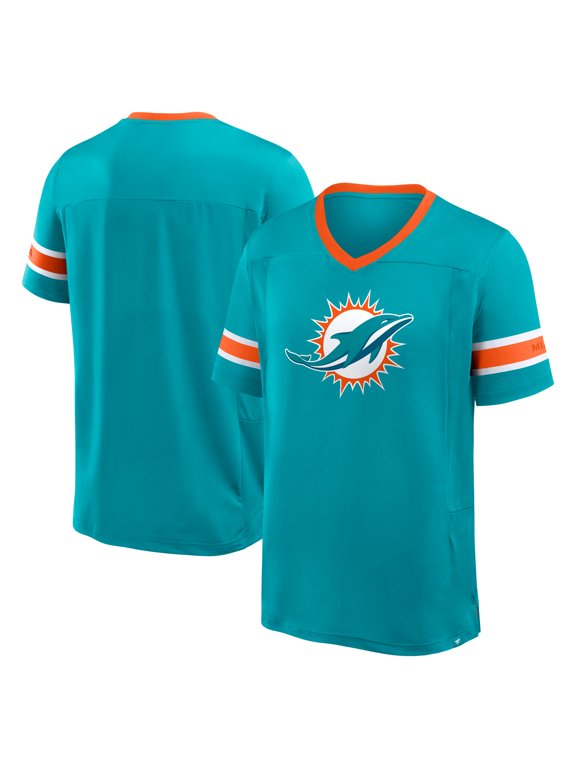 Men's Fanatics Aqua Miami Dolphins Hometown Premium Hashmark V-Neck T-Shirt