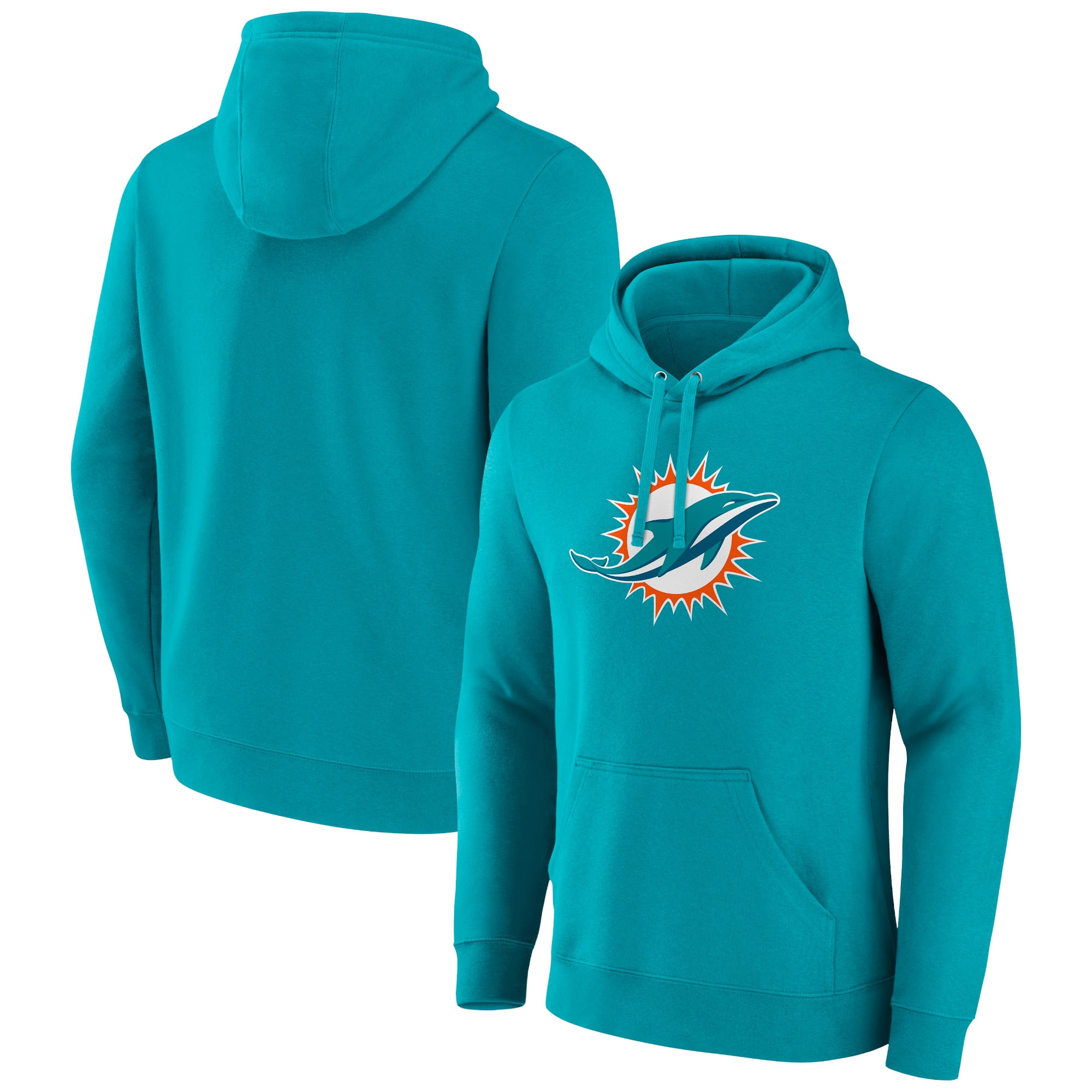 Men s Fanatics Aqua Miami Dolphins Primary Logo Fleece Pullover Hoodie Walmart