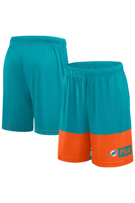 Men's Fanatics Aqua/Orange Miami Dolphins Big & Tall Best of the Best Performance Shorts