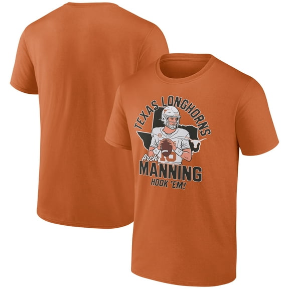 Men's Fanatics Arch Manning Texas Orange Texas Longhorns Name & Number T-Shirt