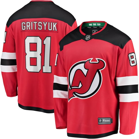 Men's Fanatics Arseny Gritsyuk Red New Jersey Devils Home Breakaway Jersey