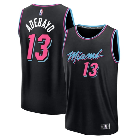 Men's Fanatics Bam Adebayo Black Miami Heat 2025/26 City Edition Fast Break Jersey