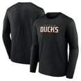 thumbnail image 1 of Men's Fanatics Black Anaheim Ducks Wordmark Logo Long Sleeve T-Shirt, 1 of 3