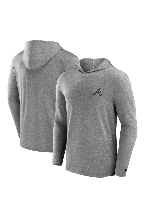 Men's Fanatics Black Atlanta Braves Front Office Tech Lightweight Hoodie T-Shirt